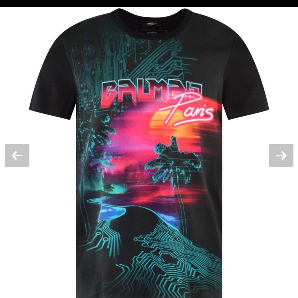 balmain men’s palm tree shirt size XXL